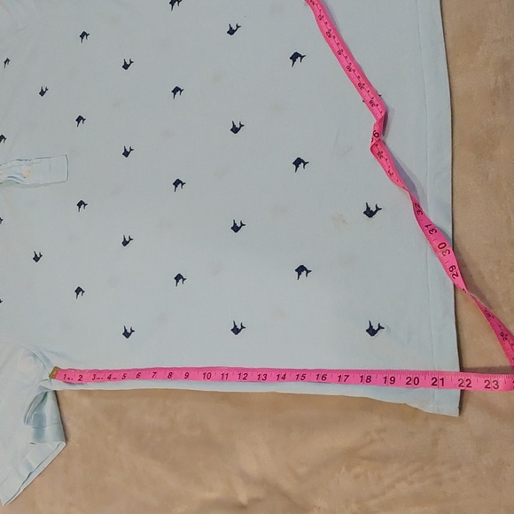 Ralph Lauren Knit Oxford Men's Button Down Fish Pattern Polo Shirt Size XLT - Picture 8 of 14